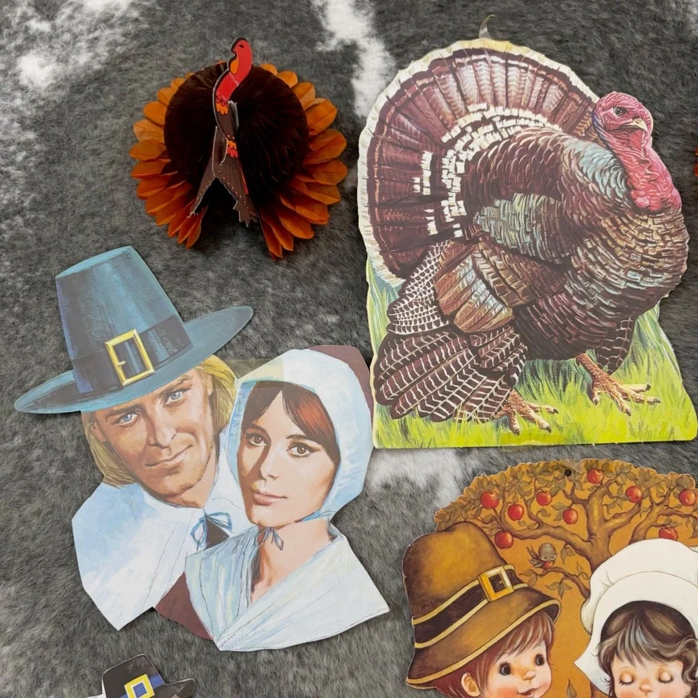Vintage Thanksgiving Fall Harvest Paper Decorations